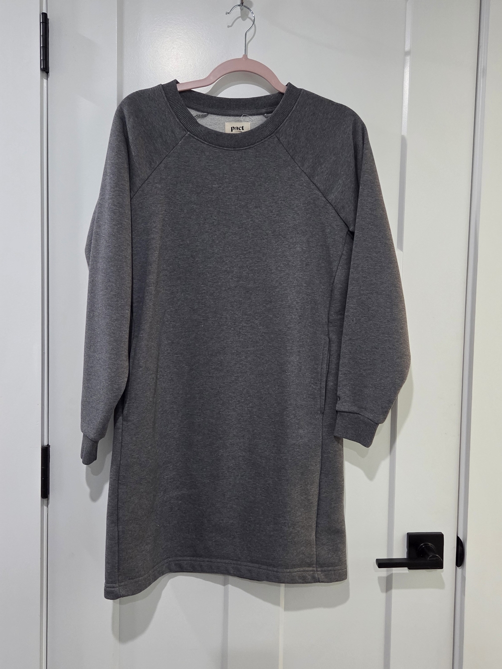Pact Gray Crewneck Sweatshirt Dress - Small